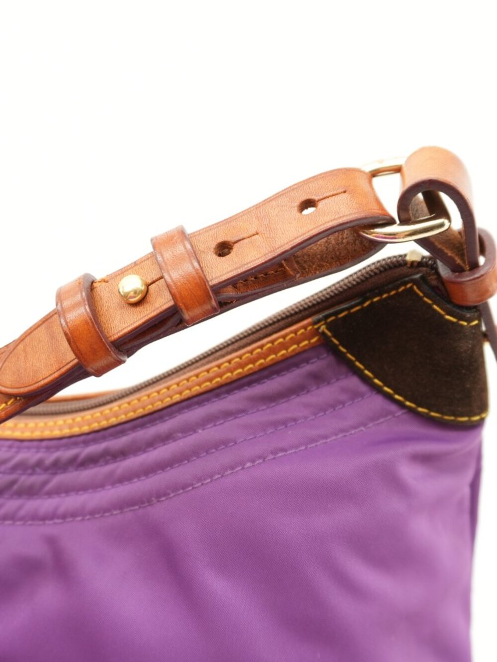Dooney & Bourke Purple Canvas And Leather Colorful Shoulder Bag Tote - Picture 10 of 16